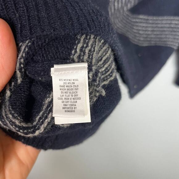 Bonobos‎ merino wool sweater striped blue medium - Picture 4 of 4